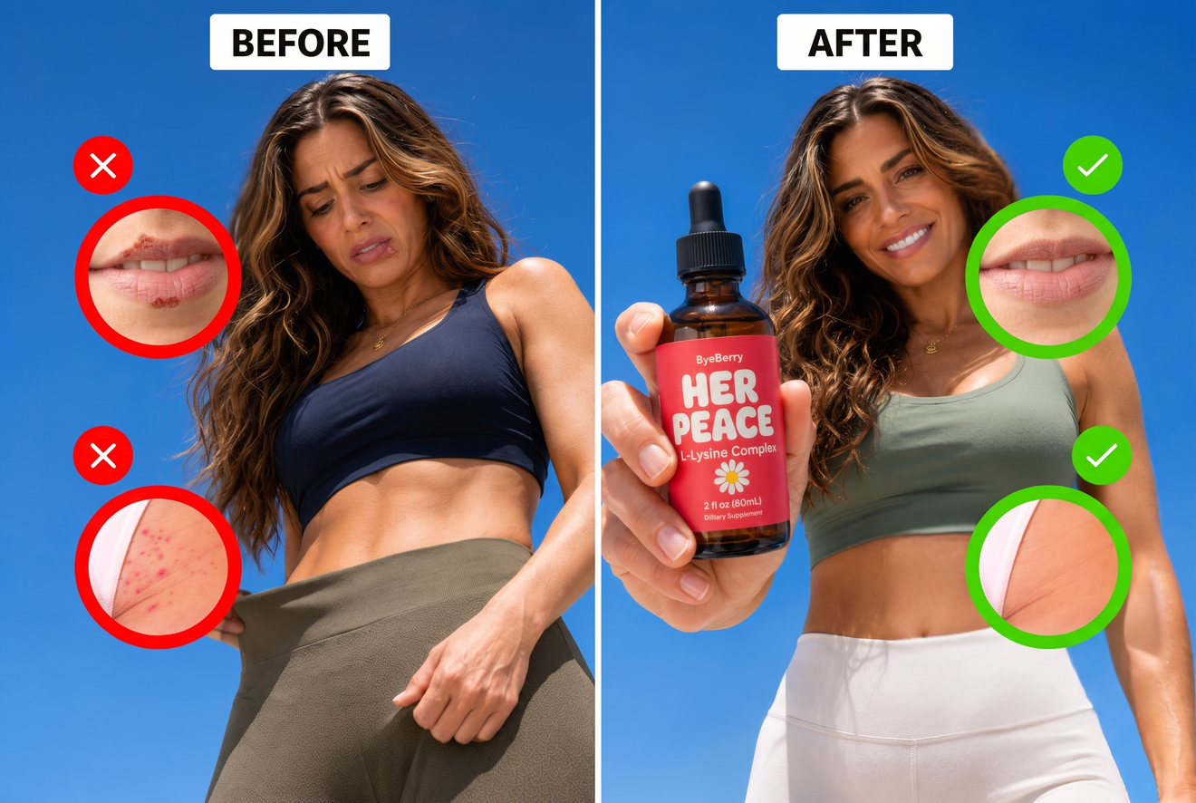Before and after using Her Peace